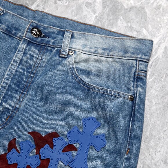 Chrome Heart Leather Patch Jeans - Picture 3 of 10